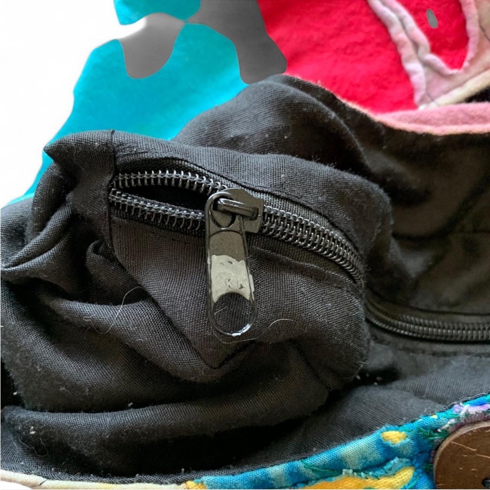 Colorful Patchwork Hand Painted Shoulder Bag! - image 7